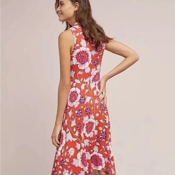 Anthropologie Maeve The Cleary Floral Mockneck Dress Size S With Pockets - Picture 2 of 13